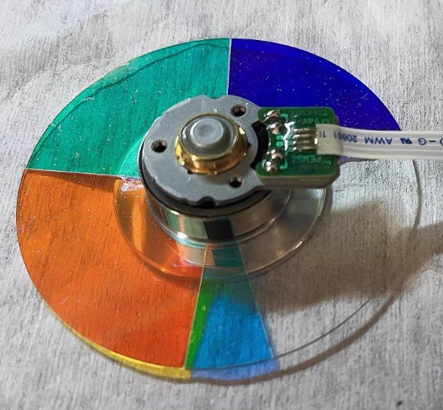 Original PD F35 projector color wheel-back view