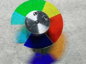 Genuine NEC PE401H color wheel label-Front view
