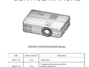 Optoma UHD35 Projector Service Manual PDF Cover
