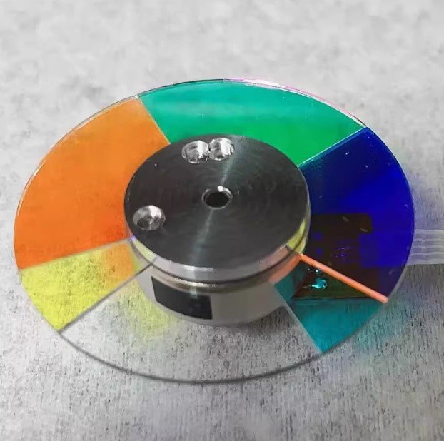 Viewsonic Pro8530HD projector color wheel, genuine replacment- Front views, 6 segments, RGBCWY
