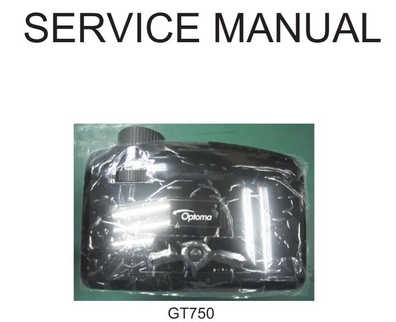 OPtoma GT750 projector service manual showing its lamp model