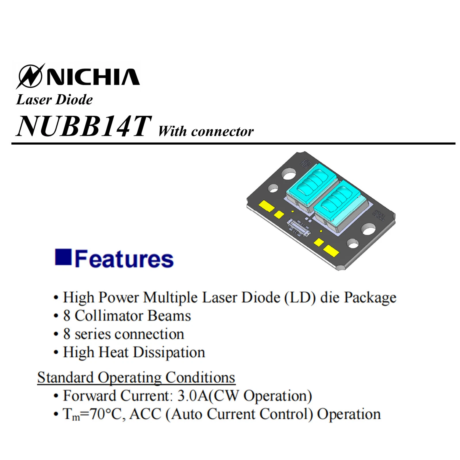 Nichia laser diode array bank NUBB14T with connector