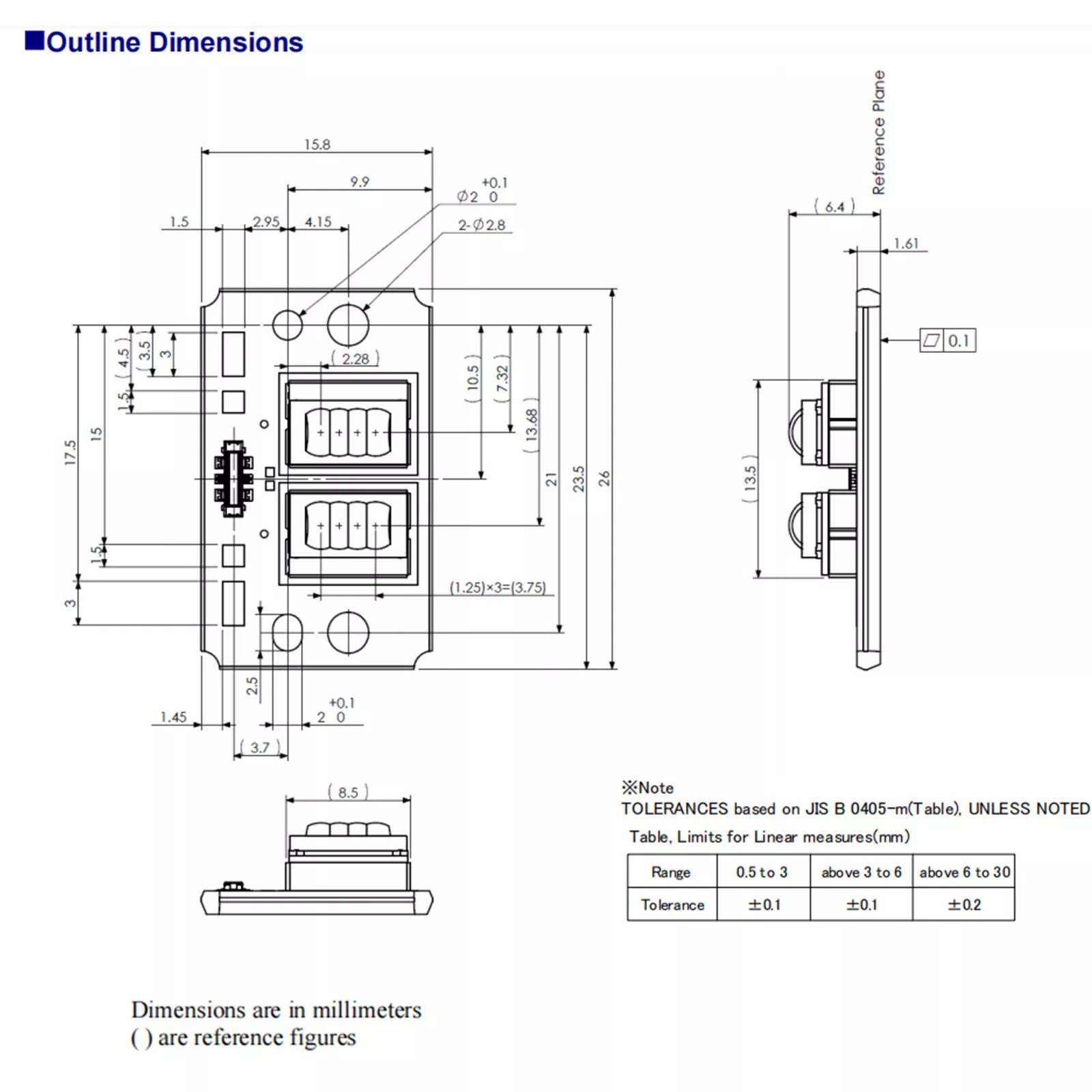 NUBBB14 outline dimensions