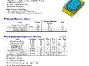 NUBM33-455nm-71W-LD-module datasheet NICHIA NUBM33 laser diode bank datasheet 455nm 71 W specifications