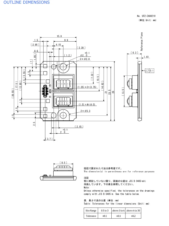 outline dimension of NUMB22 Integrated Module