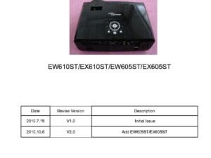 Optoma EW610ST service manual, fits EX610ST projector too Optoma EW610ST projector service manual, Fits EX610ST PDF cover
