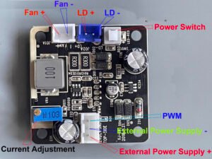 NUBM08 / NUBM0A laser diode driver board 12V 2A power supply
