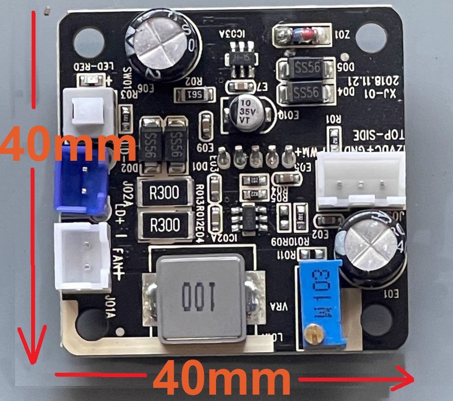 40x40mm driver board for NUBM08 / NUBM0A laser diode