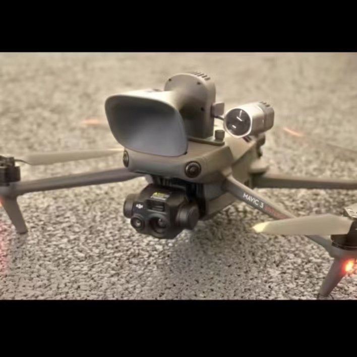DJI Mavic 3 Enterprise drone with U3 speaker spotlight combo installed