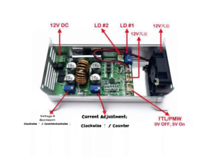High Power Laser Diode Driver Board 5V 8A for 808nm 980nm 1064nm Front View
