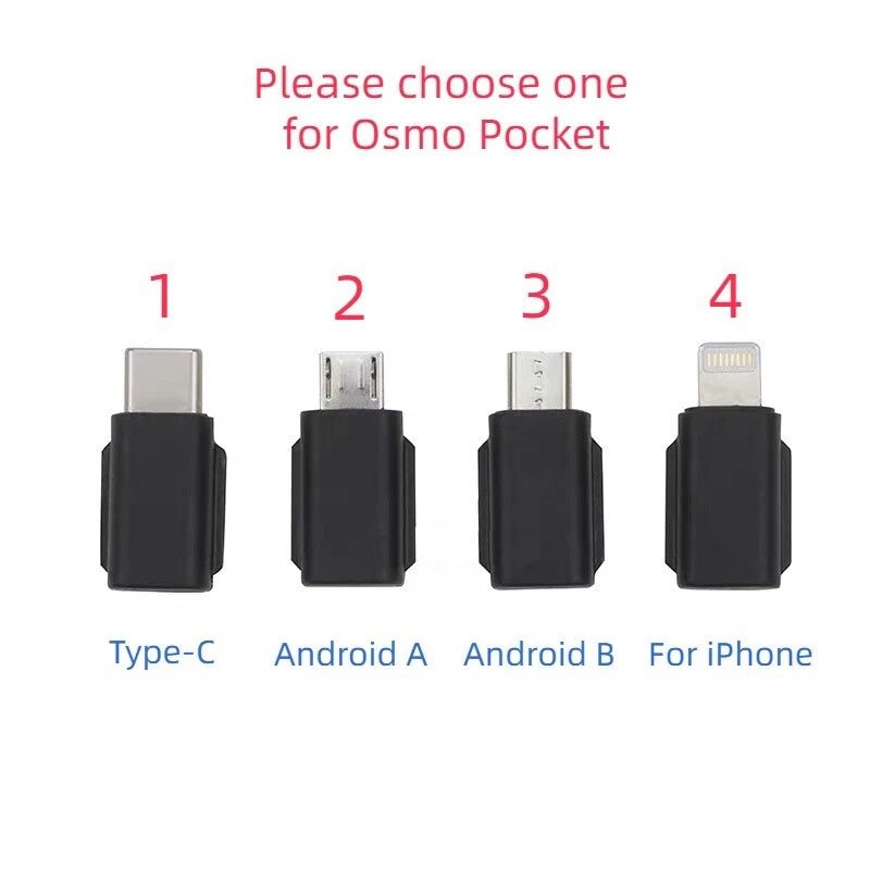 Adapter plug port for DJI Osmo Pocket 1, android, iphone and Type C